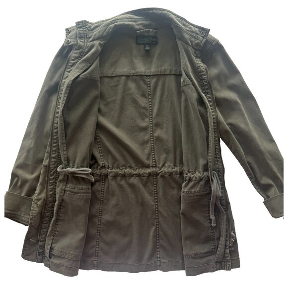Lucky Brand Jacket Womens Small Military Army Green Fatigue Utility Cinch Waist - Picture 4 of 11